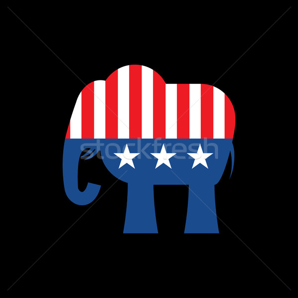 [[stock_photo]]: Républicain · éléphant · pavillon · politique · fête · Amérique