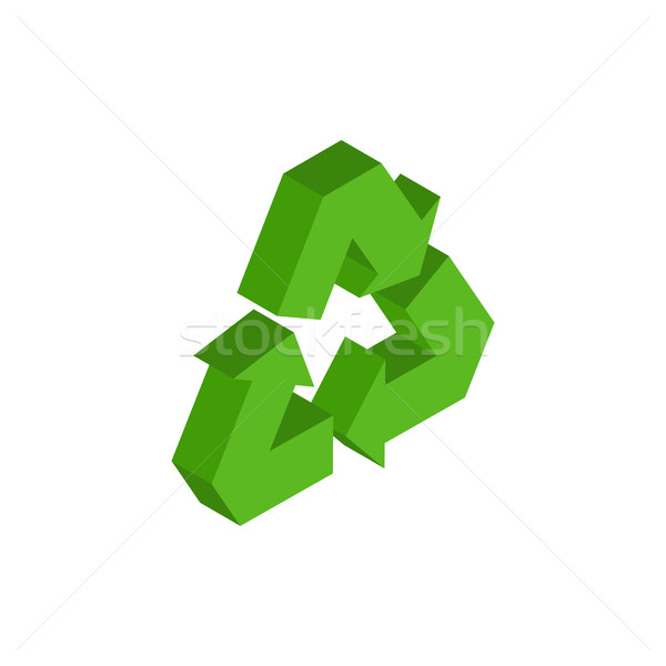 Recycling sign. Green recast symbol. Running emblem isolated Stock photo © popaukropa