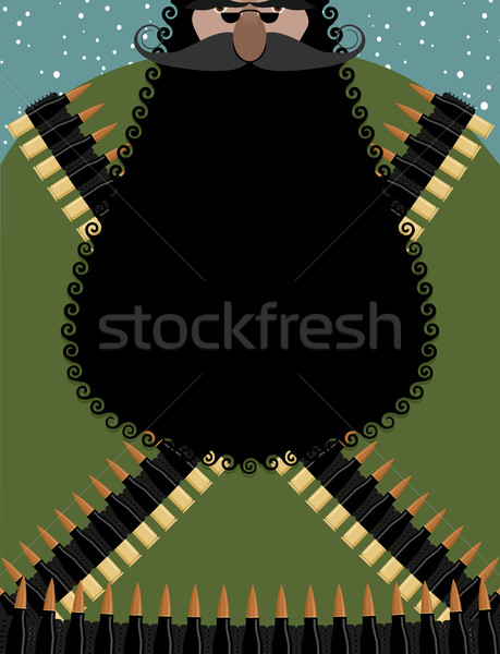 Mikulás bandita fekete szakáll karakter karácsony Stock fotó © popaukropa