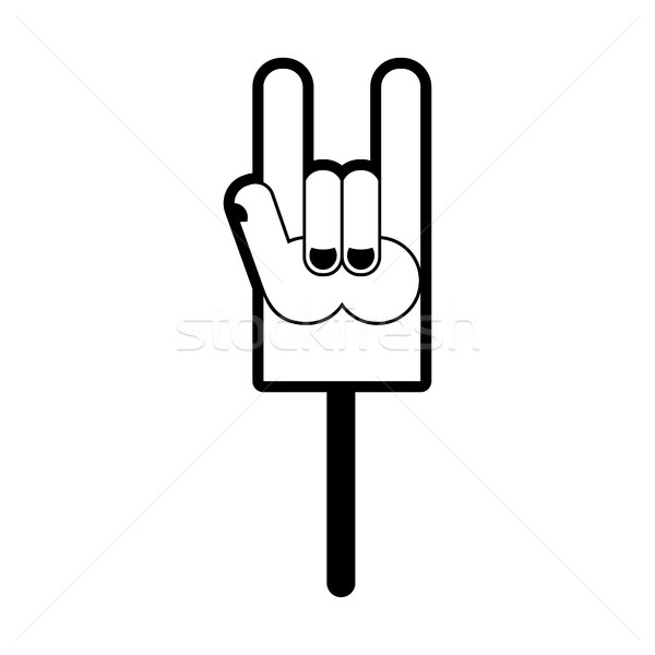 Schuim vinger rock handteken muziek fan Stockfoto © popaukropa