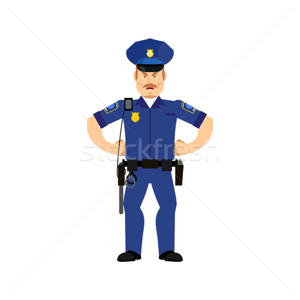 Polizist böse isoliert Polizist aggressive Emotion Stock foto © popaukropa