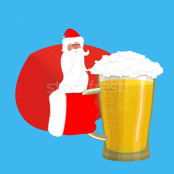 Foto d'archivio: Babbo · natale · birra · Natale · mug · capodanno · alcol