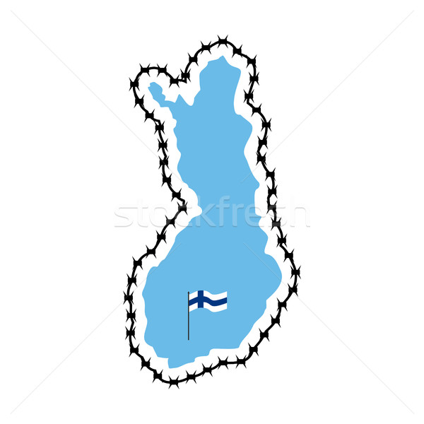 Mappa Finlandia paese confine filo spinato Foto d'archivio © popaukropa
