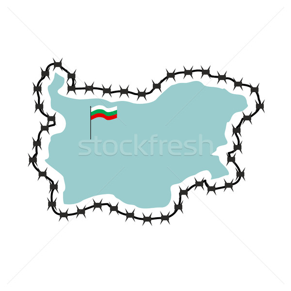 Map Of Bulgaria. Map of States with barbed wire. Country closes  Stock photo © popaukropa