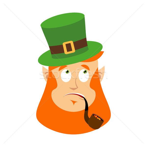 St.Patrick 's Day. Leprechaun surprised. Dwarf with red beard wo Stock photo © popaukropa