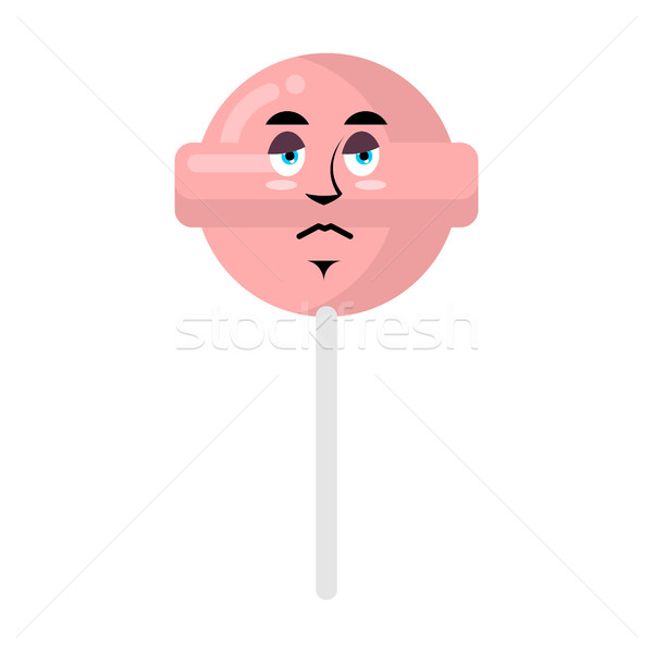 Lollipop sad Emoji. Candy on stick sorrowful emotion isolated  Stock photo © popaukropa