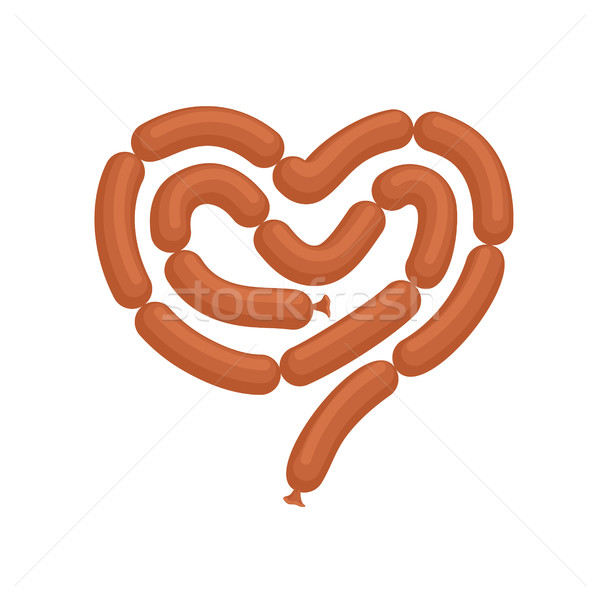 Sausage love. I love banger. Heart delicacy meats Stock photo © popaukropa