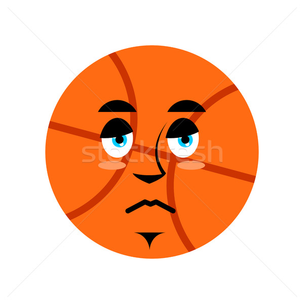 Basketball sad Emoji. Ball sorrowful emotion isolated Stock photo © popaukropa