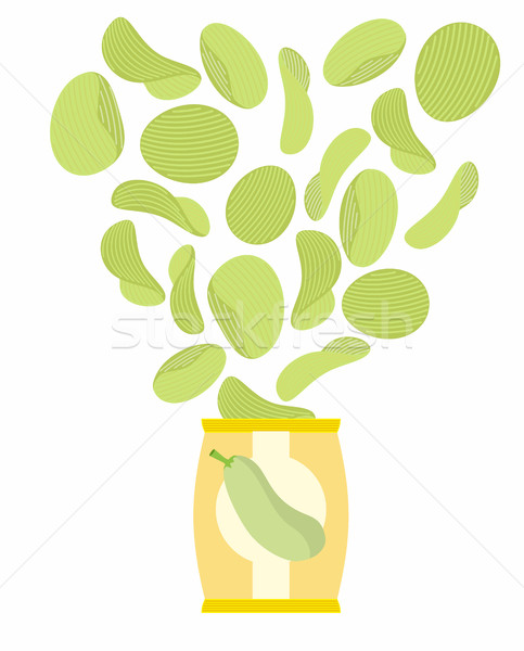Gust zucchini ambalaje sac chipsuri Imagine de stoc © popaukropa