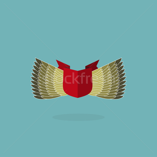 shield with wings and ribbon. heraldic shapes Stock photo © popaukropa