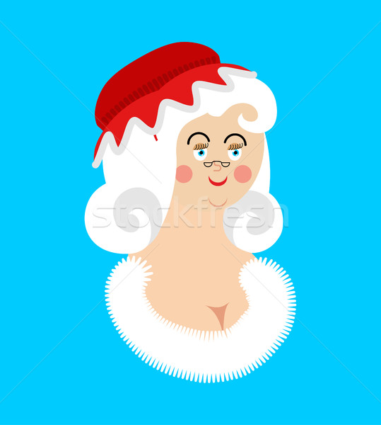 Mrs. Claus face. Wife of Santa Claus. Christmas woman in red dre Stock photo © popaukropa