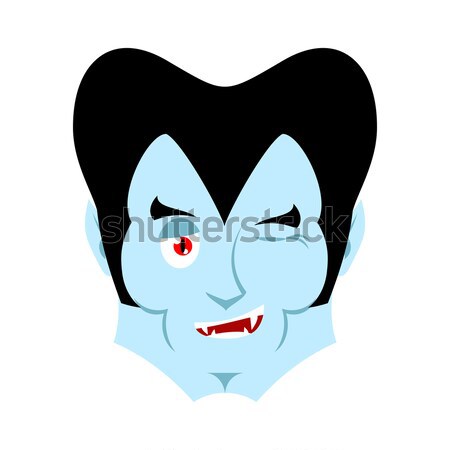 Dracula szczęśliwy wampira wesoły emocji twarz Zdjęcia stock © popaukropa