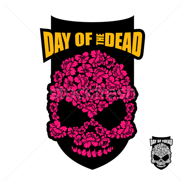 Skull of flowers for Day of the Dead. Skeleton head for national Stock photo © popaukropa