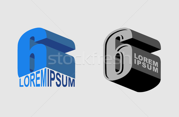 Stock photo: Number 6. Figure 6. Set Vector Logo or corporate identity.