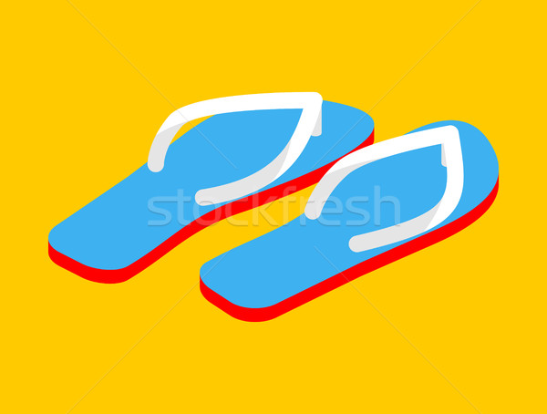 Russian slippers. Color of flag Russia. Patriotic Folk Summer be Stock photo © popaukropa