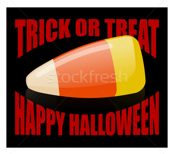 Trick or treat. Happy Halloween. candy corn. Sweets on plate. Tr Stock photo © popaukropa