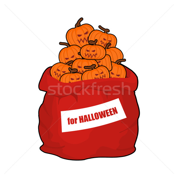 Saco assustador abóboras halloween completo saco Foto stock © popaukropa