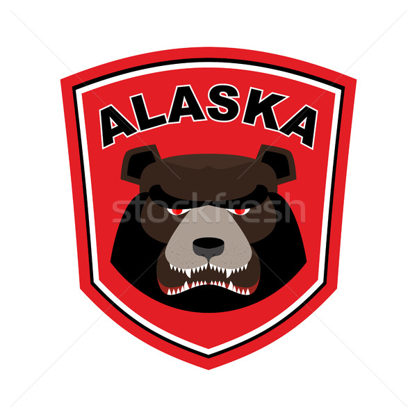 Alaska Grizzly mascot. Bear emblem sign. Wild animal logo for Al Stock photo © popaukropa