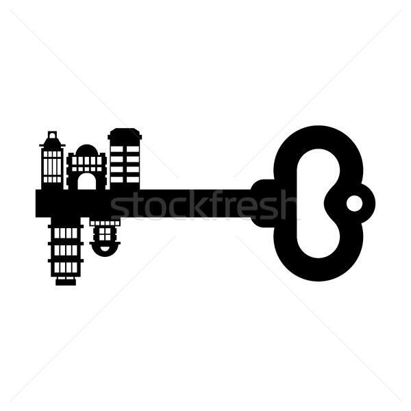 Stock fotó: Kulcs · város · épületek · lakások · városi · nyom