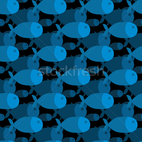 Fish seamless pattern. 3d Ocean animals background. Blue fish in Stock photo © popaukropa