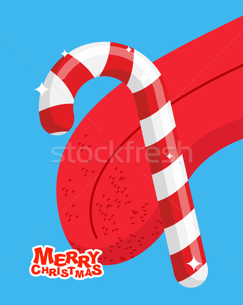 Natale menta piperita lollipop menta stick lingua Foto d'archivio © popaukropa