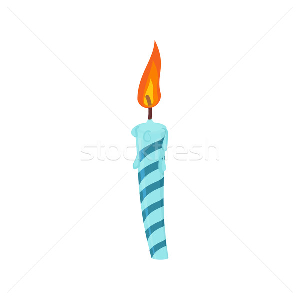 Candle birthday cake. Festive blue candle isolated Stock photo © popaukropa