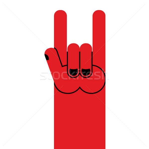 Rock hand symbol of music. Rock and roll emblem isolated Stock photo © popaukropa