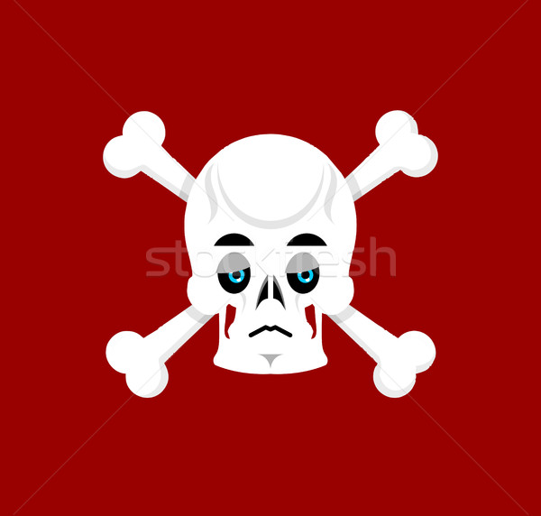 Skull and crossbones Sad Emoji. skeleton head  sorrowful emotion Stock photo © popaukropa