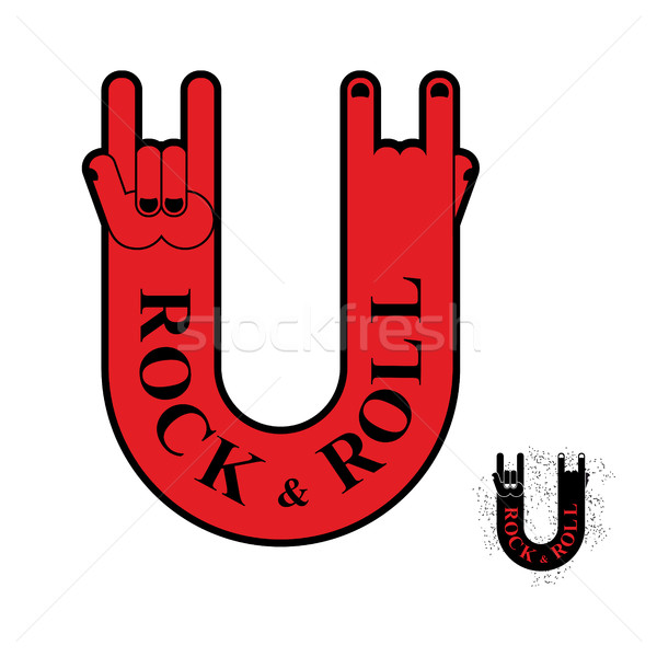 Stockfoto: Rock · rollen · handteken · sjabloon · symbool · liefhebbers