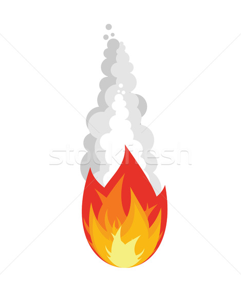 Stock photo: Meteorite isolated. Fireball on white background. Fire asteroid 