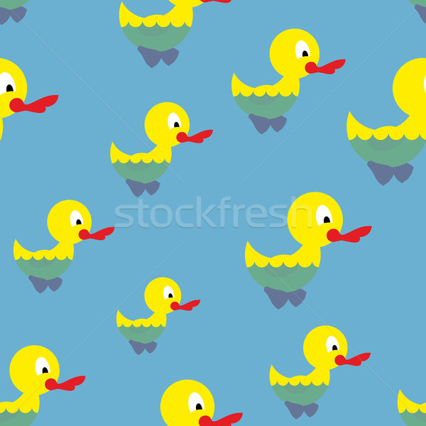Ducks swim in pond seamless pattern. Waterbird in sea. Backgroun Stock photo © popaukropa