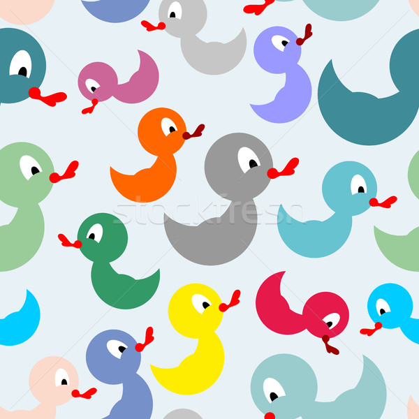 Colored rubber duck for bathing seamless pattern. Vector backgro Stock photo © popaukropa