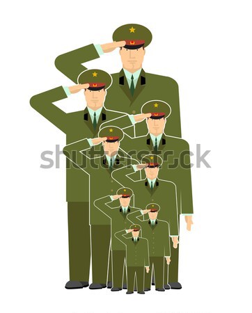 Russian military. Soldiers and officers. Postcard for army holid Stock photo © popaukropa