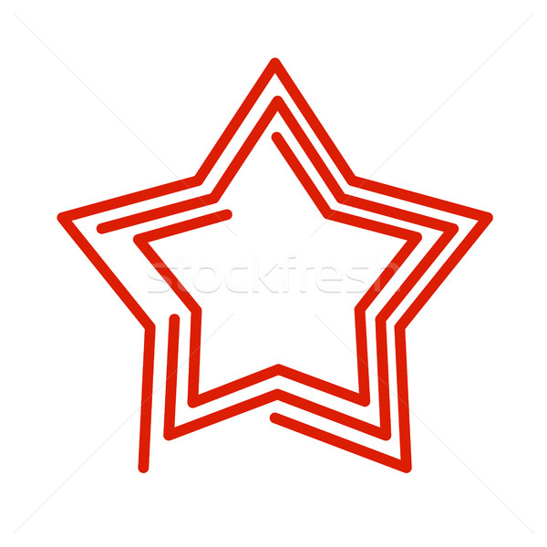 Star line style. Red Abstract sign on white background Stock photo © popaukropa