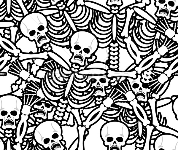 Sinners seamless pattern. Skeleton in Hell background. Ornament  Stock photo © popaukropa