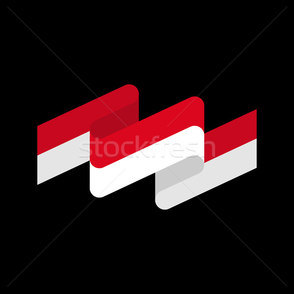 Indonesia flag ribbon isolated. Indonesian tape banner. state sy Stock photo © popaukropa