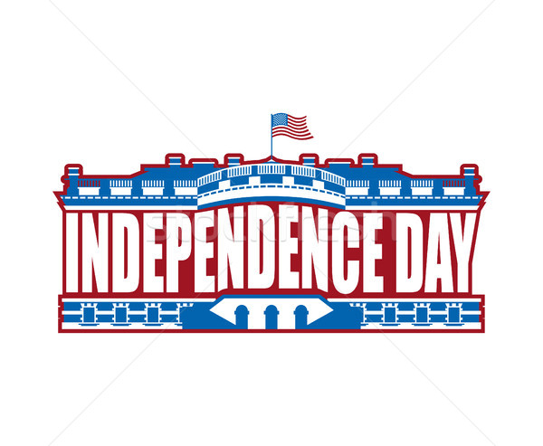 Independence Day USA emblem. White house. America Patriotic holi Stock photo © popaukropa