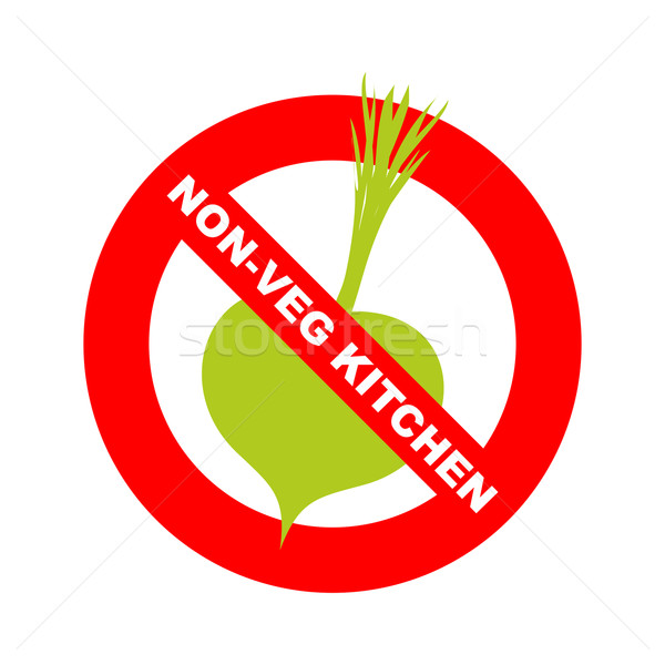 Stock photo: Forbidding character. No, Ban or Stop signs. Kitchen excludes ve