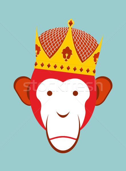 Red Monkey in Imperial Crown. Chimpanzee head is a symbol of Chi Stock photo © popaukropa