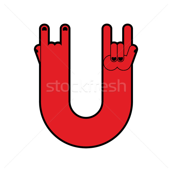 Rocha mão símbolo música rolar emblema Foto stock © popaukropa