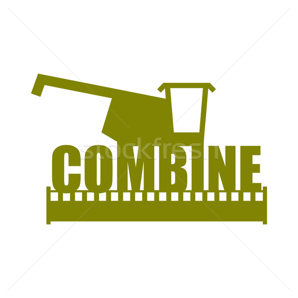 combine harvester logo. Sign Farm. Machine for harvesting grain  Stock photo © popaukropa
