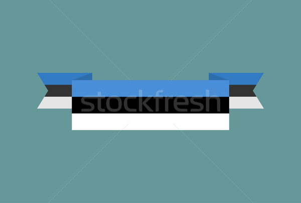 Estonia flag ribbon isolated. Estonian tape banner. National sym Stock photo © popaukropa