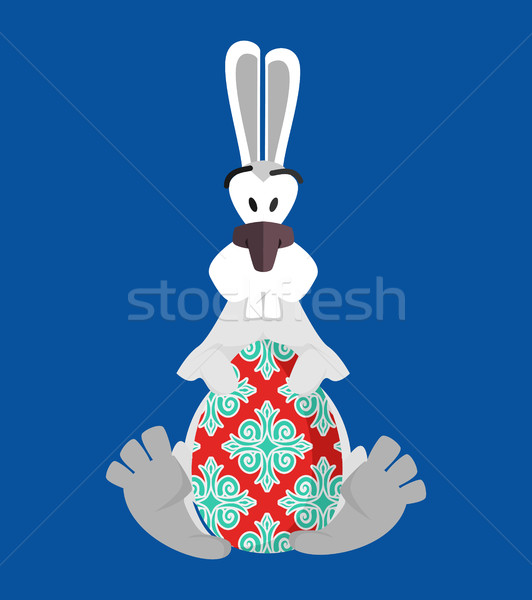 Easter Painted egg and Bunny. Religious holiday Stock photo © popaukropa