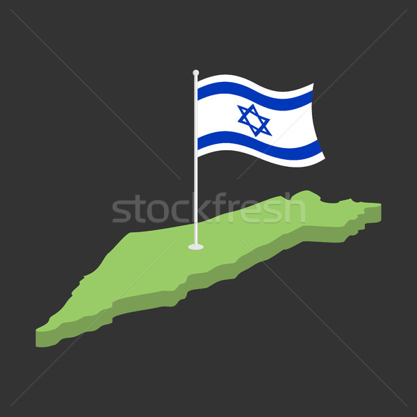 Israel flag and map. Israeli banner ribbon. Jewish Symbol of Sta Stock photo © popaukropa