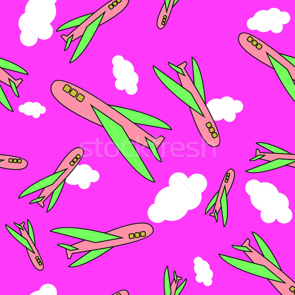Cartoon vliegtuigen wolken hemel ontwerp Stockfoto © popaukropa