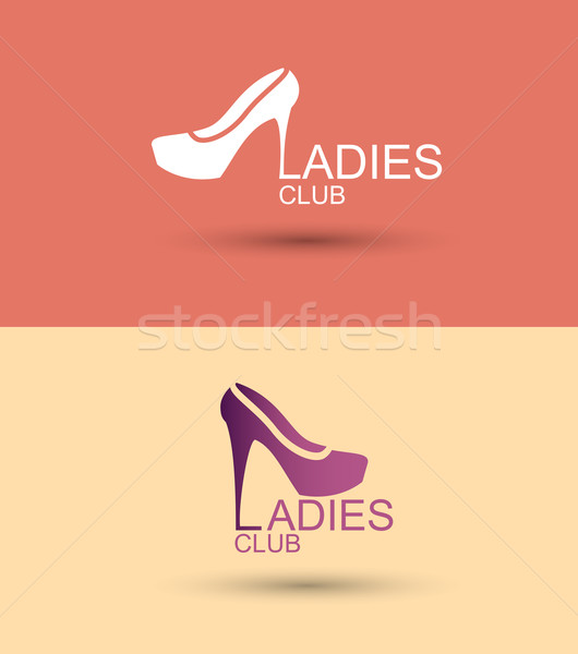 logo  women shoe stylized. Concept for a women's Club. Vector il Stock photo © popaukropa