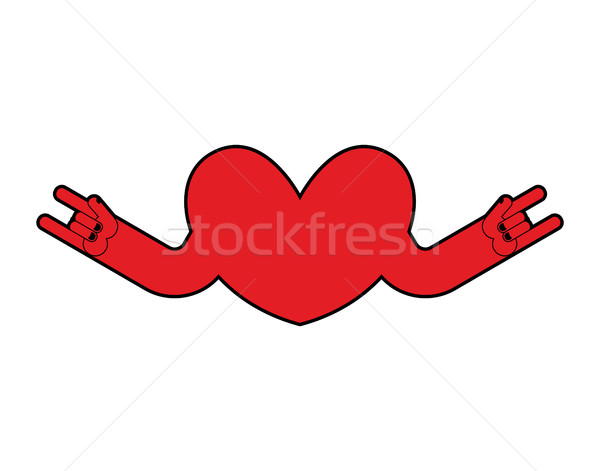 Coração rocha logotipo rolar mão musical Foto stock © popaukropa
