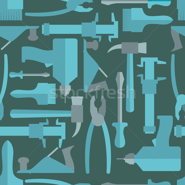 Stock photo:  Seamless Construction Hand tools pattern. Vector illustration