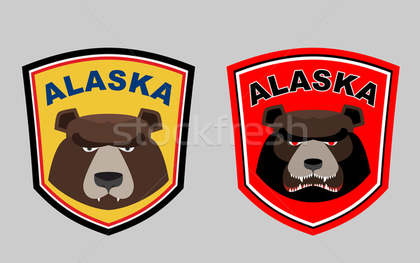 Alaska bear. Set logos for hunting or sports team. Vector illust Stock photo © popaukropa