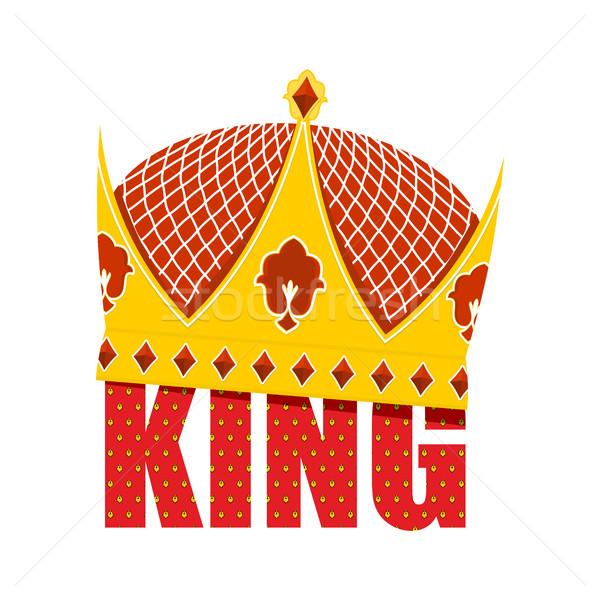 Gold Crown with diamonds. Crown for King. Vector illustration Ro Stock photo © popaukropa